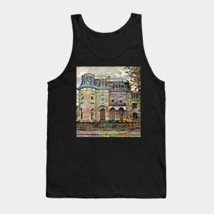 aesthetic classic vintage american mansion home house art painting Tank Top